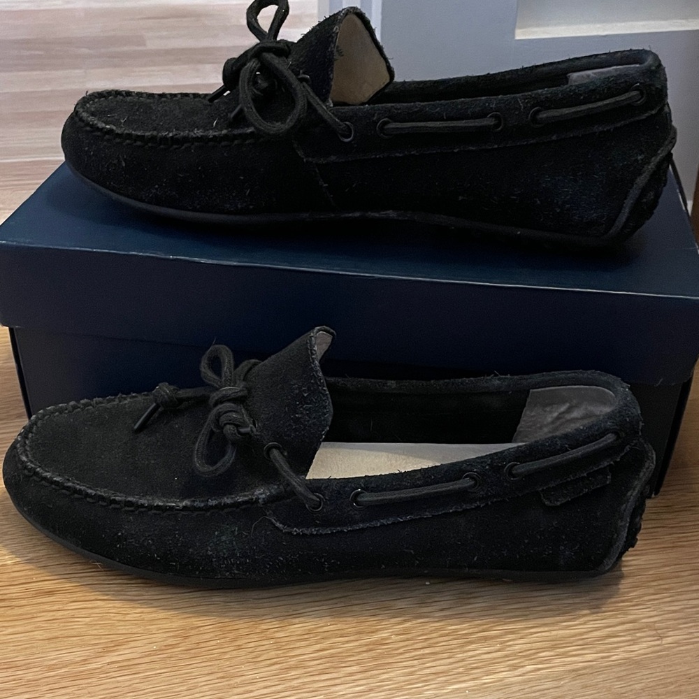 FLASH SALE! Cole Haan Black Suede Slip-On Loafers